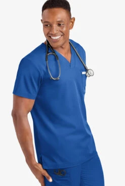 UA Advantage STRETCH Men's 4-Pocket V-Neck Scrub Top -Cherokee Shop AB799 092523 ROYAL 5 S