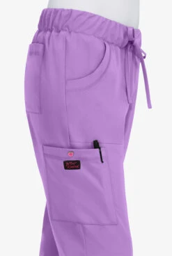 Betsey Johnson Buttercup Women's 6-Pocket STRETCH Drawstring Scrub Pants - Petite -Cherokee Shop BJ700 WISTE 3