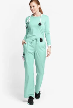 Butter-Soft Originals Women's 6-Pocket Mid Rise Flare Leg Scrub Pants -Cherokee Shop BSN1147 092523 WAMIN 4