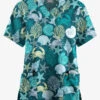 Butter-Soft Originals Beach Day Caribbean Blue Women's 2-Pocket Classic Fit V-Neck Printed Scrub Top