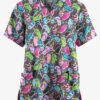 Butter-Soft Originals Flip Flop Fun Pewter Women's 2-Pocket Classic Fit V-Neck Printed Scrub Top