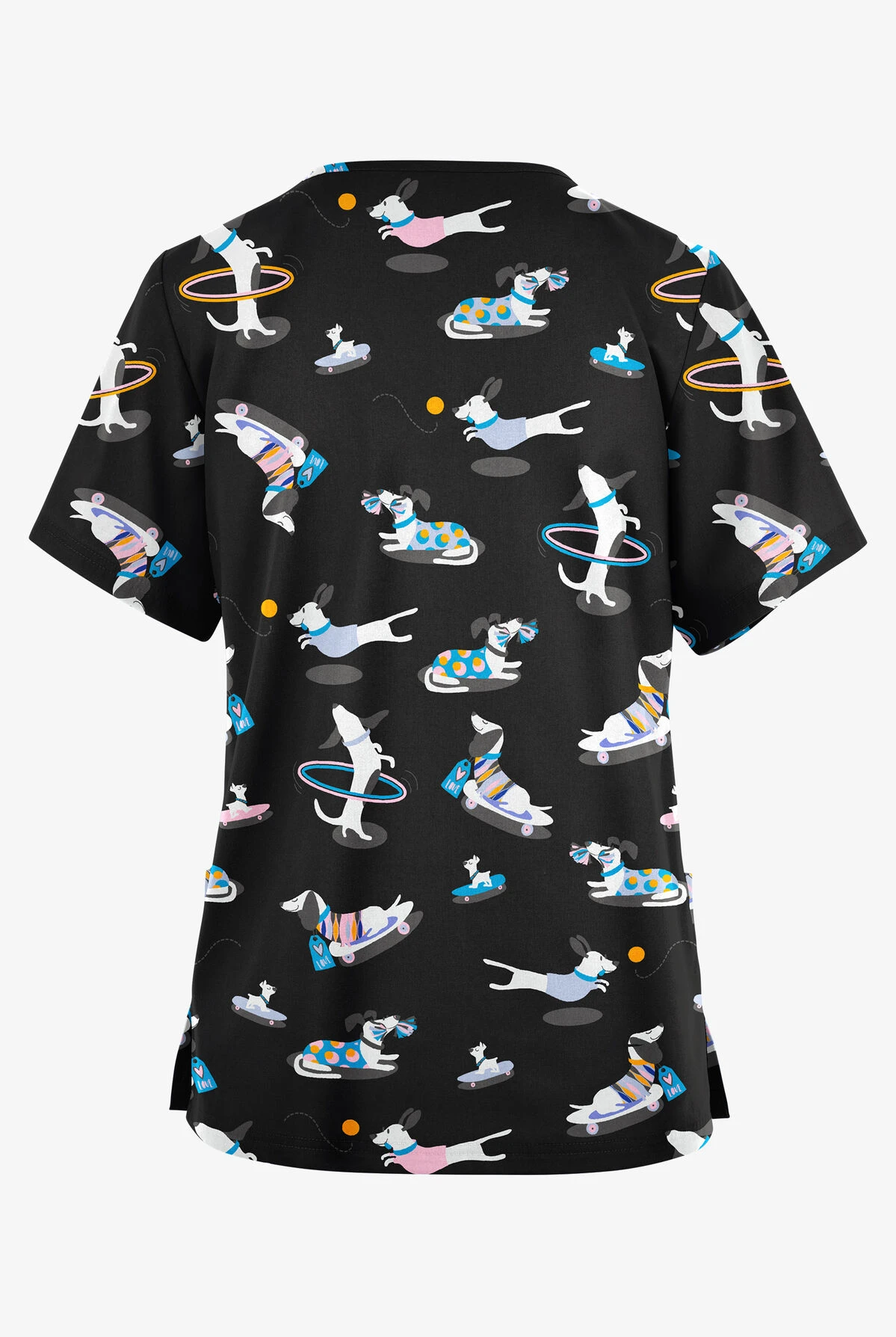 Butter-Soft Originals Playful Dachshunds Women's 2-Pocket Classic Fit V-Neck Printed Scrub Top 2 Butter-Soft Originals Playful Dachshunds Women's 2-Pocket Classic Fit V-Neck Printed Scrub Top - Image 2