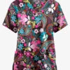 Butter-Soft Originals Royal Paisley Fuchsia Women's 2-Pocket Classic Fit V-Neck Printed Scrub Top