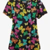 Butter-Soft Originals Blissful Butterfly Women's 6-Pocket Scallop Neck Printed Scrub Top