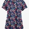 Butter-Soft Originals Groovy Geo Women's 6-Pocket Scallop Neck Printed Scrub Top 