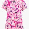 Butter-Soft Originals Hope Heals Blush Women's 6-Pocket Scallop Neck Printed Scrub Top