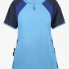 Butter-Soft Originals Women's 3-Pocket Keyhole Neck Tri-Colorblock Scrub Top