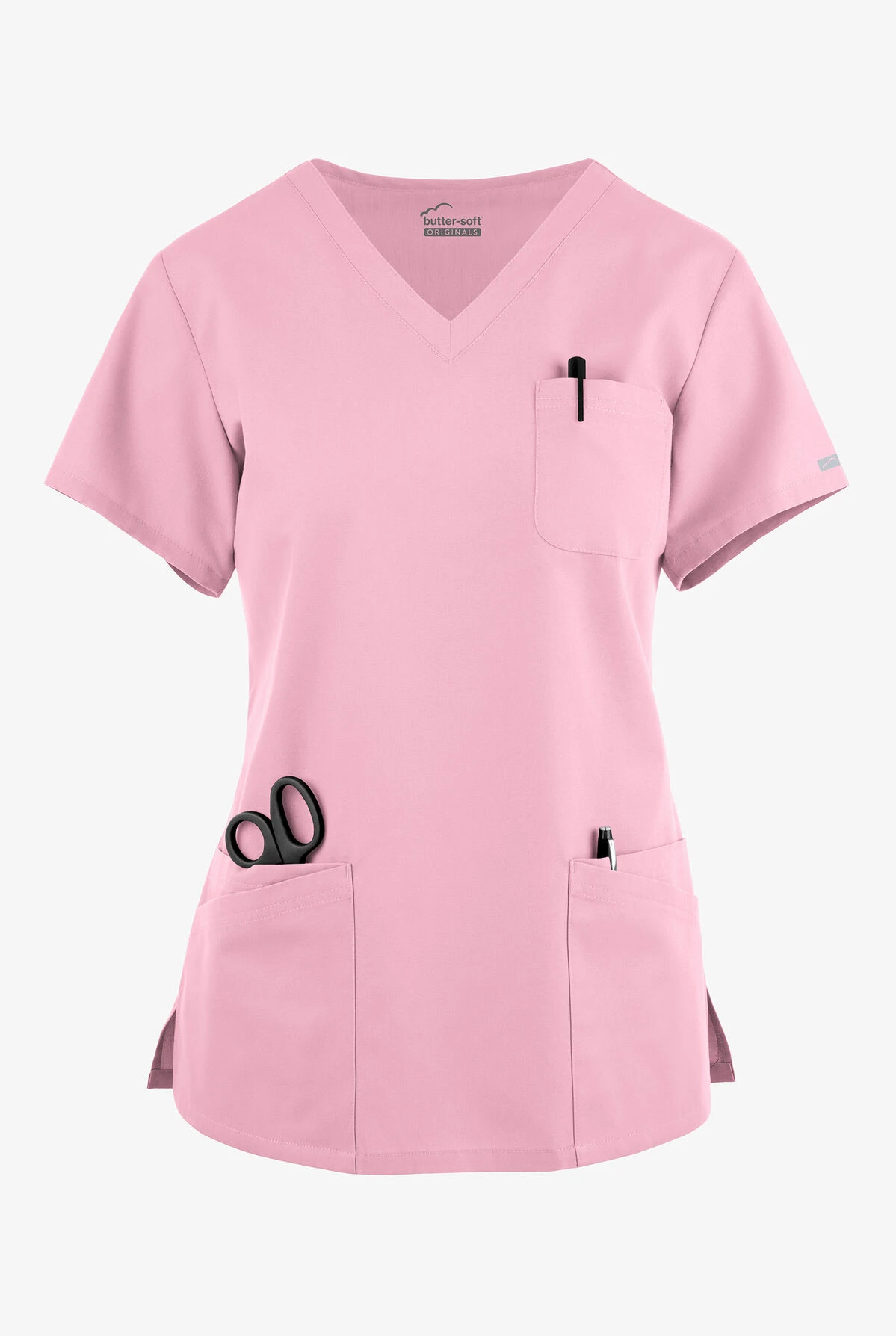 Butter-Soft Originals Women's 7-Pocket Curved V-Neck Scrub Top 1 Butter-Soft Originals Women's 7-Pocket Curved V-Neck Scrub Top