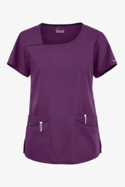 Butter-Soft Originals Women's 4-Pocket Asymmetrical Neck Scrub Top