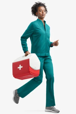 UA Butter-Soft STRETCH Unisex 4-Pocket Fleece Lined Scrub Jacket -Cherokee Shop BSS416 TEANA 6