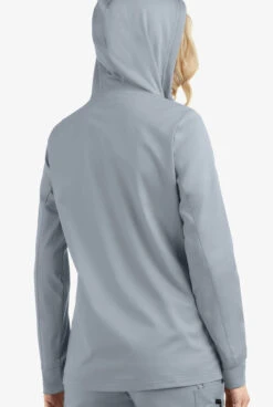 UA Butter-Soft STRETCH Women's 3-Pocket Zip-Front With Cozy Knit Hood And Trim Scrub Jacket 7 UA Butter-Soft STRETCH Women's 3-Pocket Zip-Front With Cozy Knit Hood And Trim Scrub Jacket -Cherokee Shop BSS512 SILVE 4