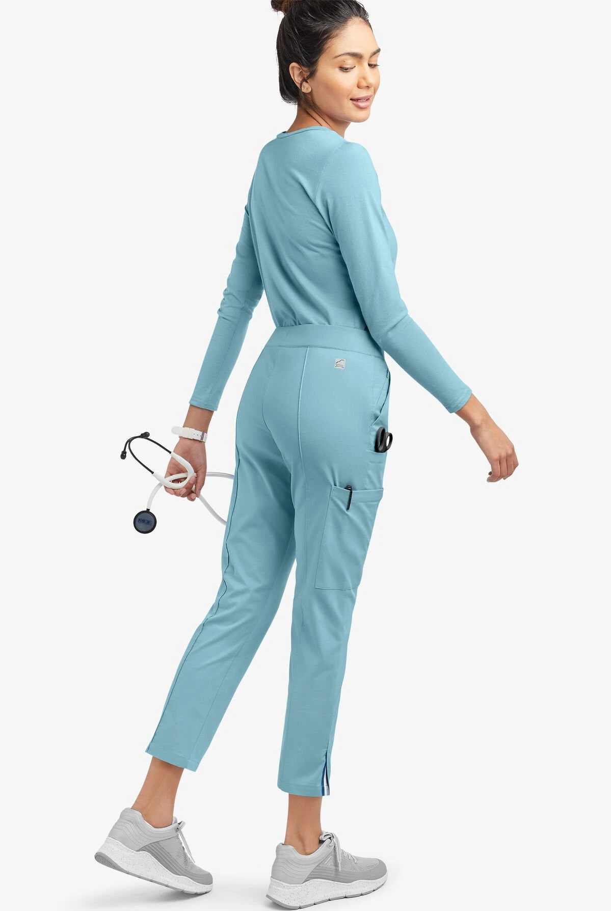 UA Butter-Soft STRETCH Women's 6-Pocket Pin-Tuck Crop Slim With Sport Trim Detail Scrub Pants 4 UA Butter-Soft STRETCH Women's 6-Pocket Pin-Tuck Crop Slim With Sport Trim Detail Scrub Pants - Image 4