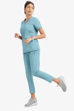 UA Butter-Soft STRETCH Women's 6-Pocket Pin-Tuck Crop Slim With Sport Trim Detail Scrub Pants 12 UA Butter-Soft STRETCH Women's 6-Pocket Pin-Tuck Crop Slim With Sport Trim Detail Scrub Pants -Cherokee Shop BSS573 DEDSM 5