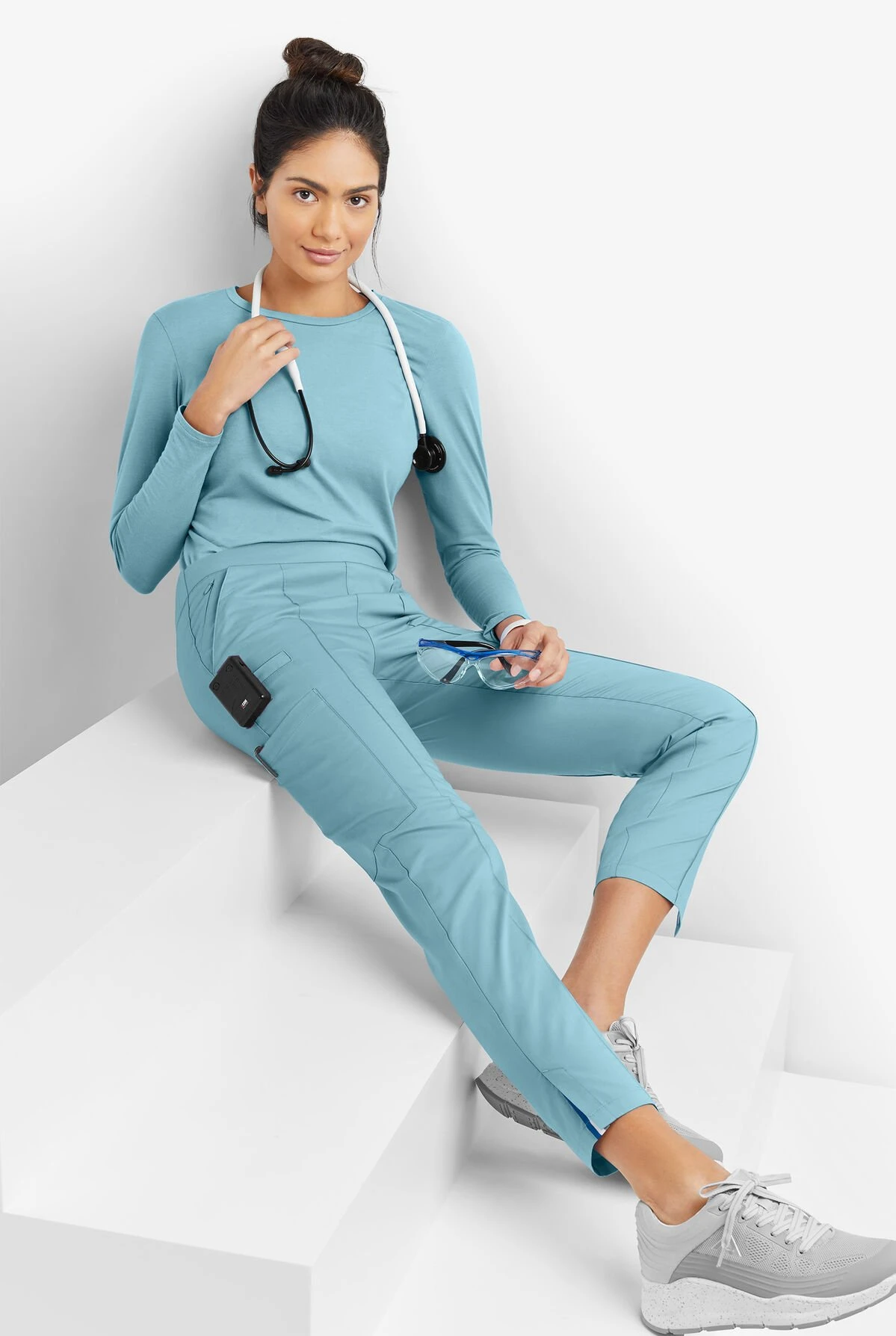 UA Butter-Soft STRETCH Women's 6-Pocket Pin-Tuck Crop Slim With Sport Trim Detail Scrub Pants 8 UA Butter-Soft STRETCH Women's 6-Pocket Pin-Tuck Crop Slim With Sport Trim Detail Scrub Pants - Image 8