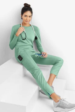 UA Butter-Soft STRETCH Women's 6-Pocket Pin-Tuck Crop Slim With Sport Trim Detail Scrub Pants - Petite -Cherokee Shop BSS573 WASIM 8