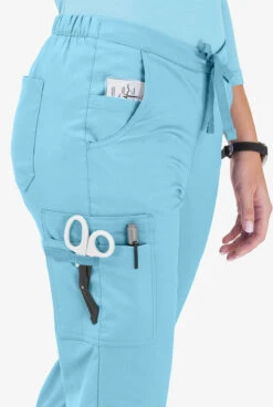 UA Butter-Soft STRETCH Women's 11-Pocket Drawstring Scrub Pants -Cherokee Shop BSS587 POBLU 3 HV