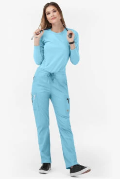 UA Butter-Soft STRETCH Women's 11-Pocket Drawstring Scrub Pants -Cherokee Shop BSS587 POBLU 5 S