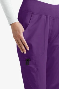 UA Butter-Soft STRETCH Women's 10-Pocket Active Yoga Scrub Pants - Tall -Cherokee Shop BSS795 EGGPL 3 HV