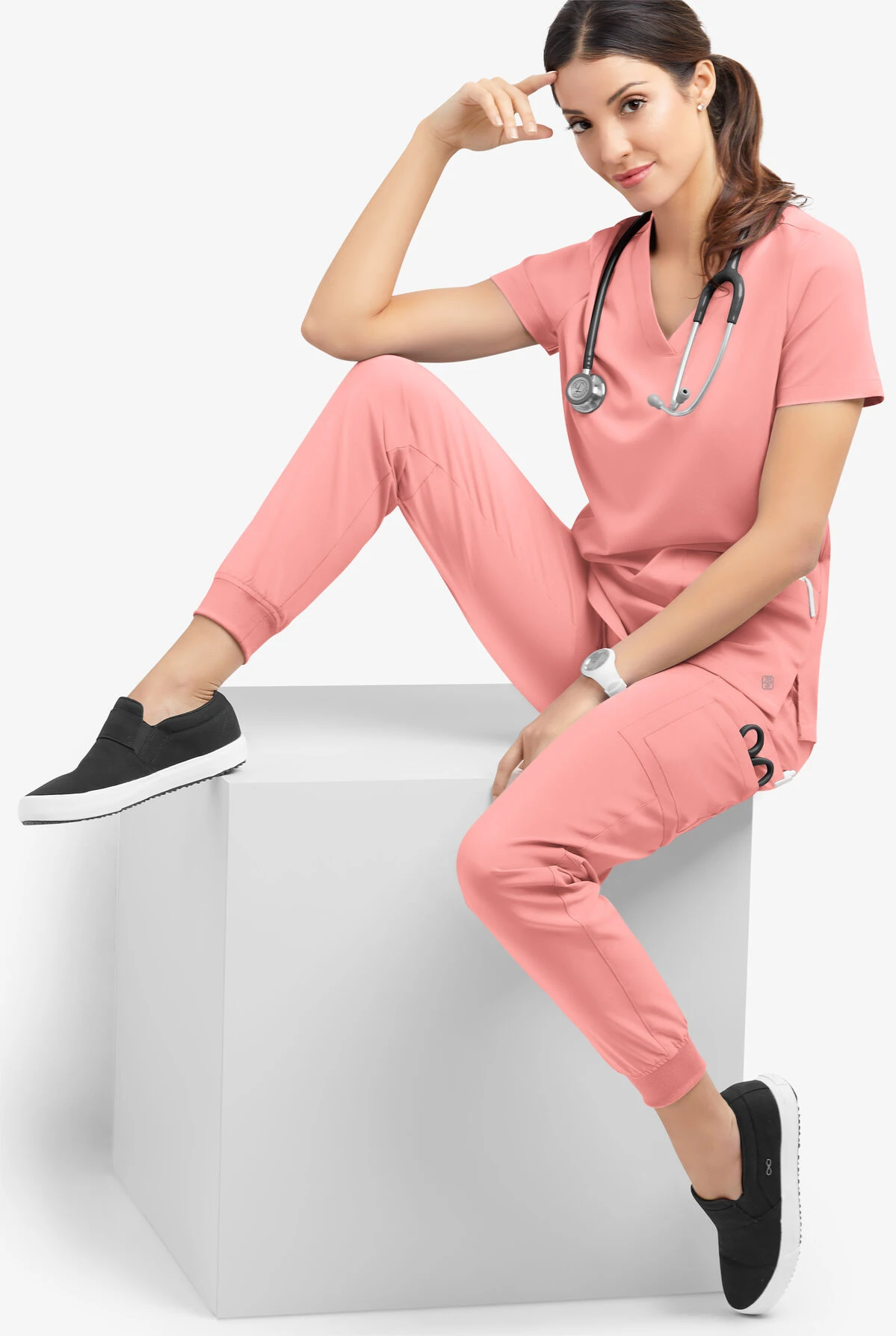 Easy STRETCH By Butter-Soft™ Mila Women's 7-Pocket Jogger Scrub Pants - Petite 2 Easy STRETCH By Butter-Soft™ Mila Women's 7-Pocket Jogger Scrub Pants - Petite - Image 2