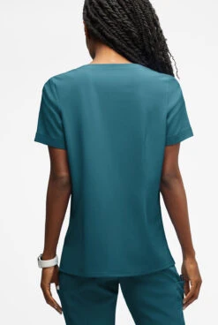 Easy STRETCH By Butter-Soft™ Women's Amber 4-Pocket Notch Neck Scrub Top -Cherokee Shop BU4234 CARIB 3