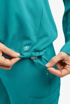 Easy STRETCH By Butter-Soft Billie Women’s 4-Pocket Pullover Scrub Hoodie -Cherokee Shop BU4238 TEAL 5