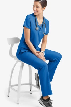 Easy STRETCH By Butter-Soft™ Nala Women's 5-Pocket Straight Leg Scrub Pants - Petite -Cherokee Shop BU469 ROYAL 4