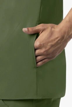 Carhartt Cross-Flex Men's 4-Pocket STRETCH V-Neck Scrub Top -Cherokee Shop C16110 BASIL 4 HV