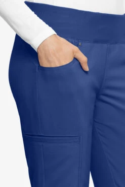 Cherokee Iflex Women's 6-Pocket STRETCH Knit Waistband Cargo Scrub Pants - Tall -Cherokee Shop CK002 GALAX 3