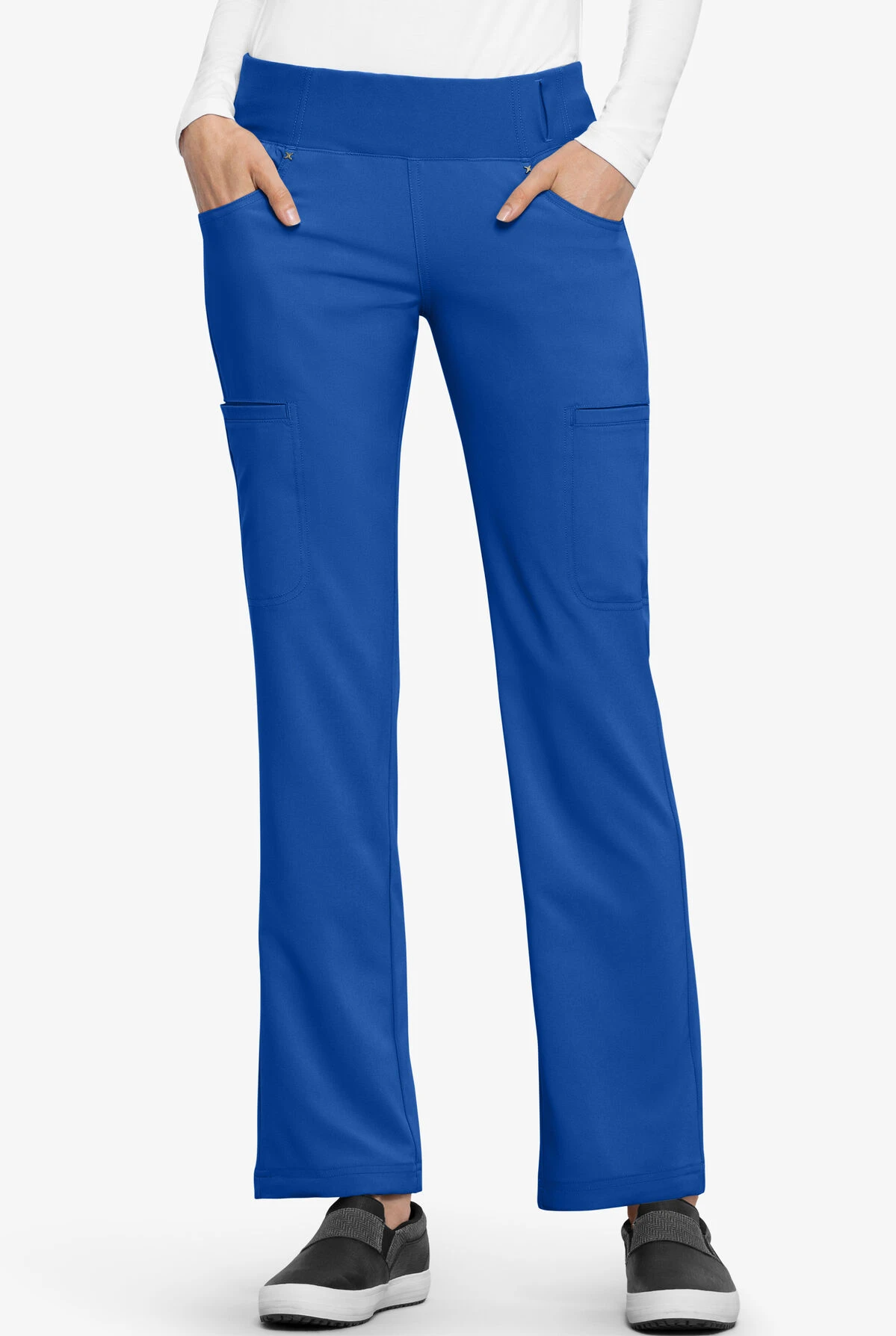 Cherokee Iflex Women's 6-Pocket STRETCH Knit Waistband Cargo Scrub Pants - Petite 1 Cherokee Iflex Women's 6-Pocket STRETCH Knit Waistband Cargo Scrub Pants - Petite