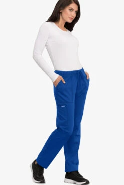 Cherokee Workwear Revolution Unisex 4-Pocket STRETCH Drawstring Cargo Scrub Pants - Short -Cherokee Shop CK020 ROYAL 6 1