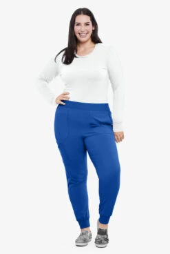 Cherokee Iflex Women's 7-Pocket STRETCH Knit Waistband Cargo Jogger Scrub Pants -Cherokee Shop CK1111 101723 ROYAL 8