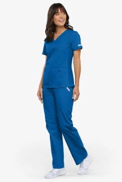 Cherokee Flexibles Women's 3-Pocket Straight Leg Cargo Scrub Pants -Cherokee Shop CK2085 102023 ROYAL 3 S HV