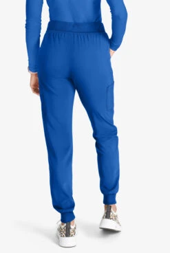 Cherokee Collection Women's 4-Pocket STRETCH Rib-Knit Waist Cargo Jogger Scrub Pants -Cherokee Shop CK249 092123 ROYAL 3