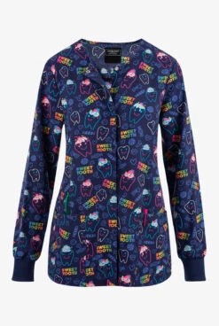 Cherokee Genuine Sweet Tooth Dental Women's 2-Pocket STRETCH Round Neck Jacket