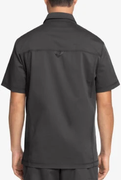 Cherokee Workwear Revolution Men's 1-Pocket STRETCH Snap Placket Polo Scrub Top -Cherokee Shop CK615 PEWTE 4