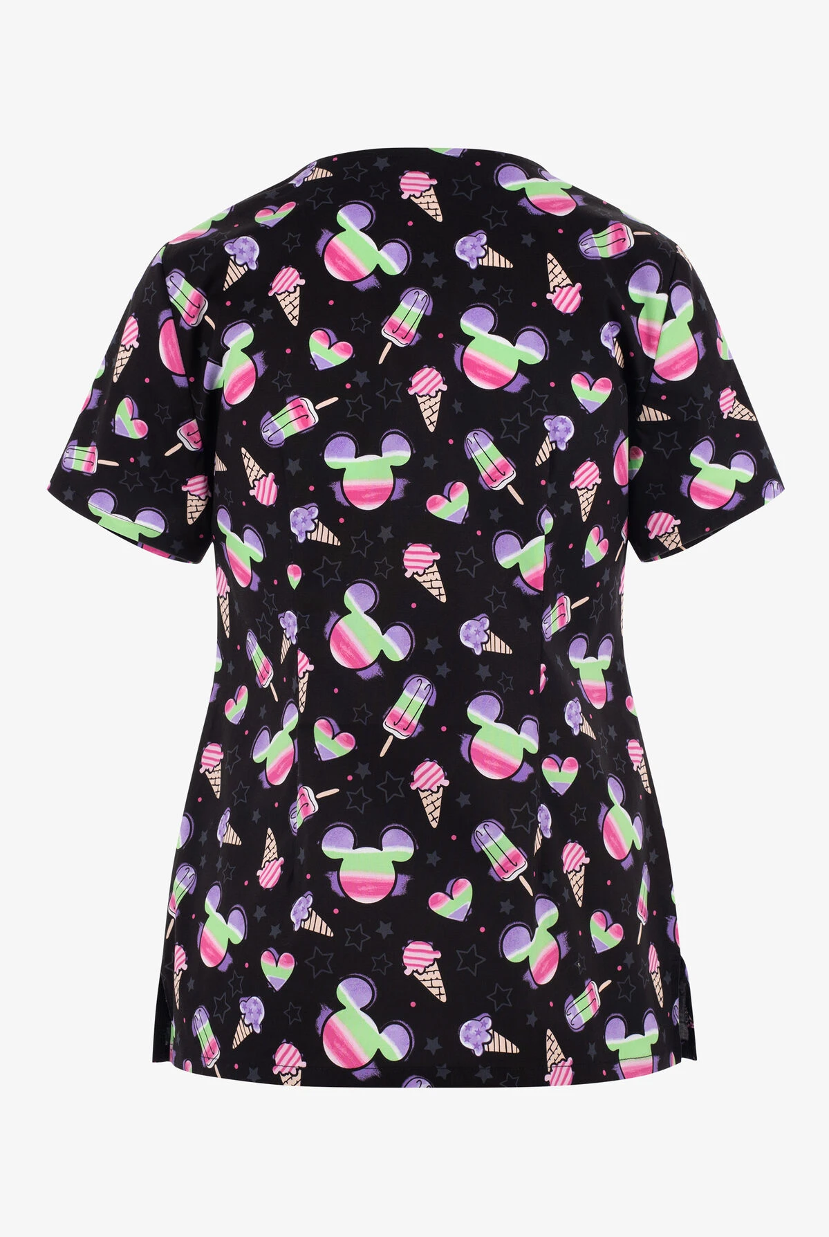 Cherokee UA Exclusive Tooniforms Disney's Mickey Ice Cream Women's 2-Pocket STRETCH V-Neck Print Scrub Top 2 Cherokee UA Exclusive Tooniforms Disney's Mickey Ice Cream Women's 2-Pocket STRETCH V-Neck Print Scrub Top - Image 2