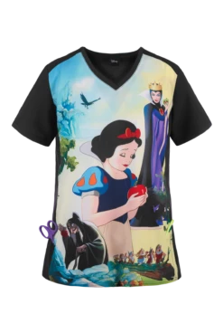 Cherokee Tooniforms Disney Enchanted Women's 1-Pocket V-Neck Print Scrub Top