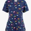 Cherokee Genuine Sweet Tooth Dental Women's 3-Pocket STRETCH V-Neck Print Scrub Top
