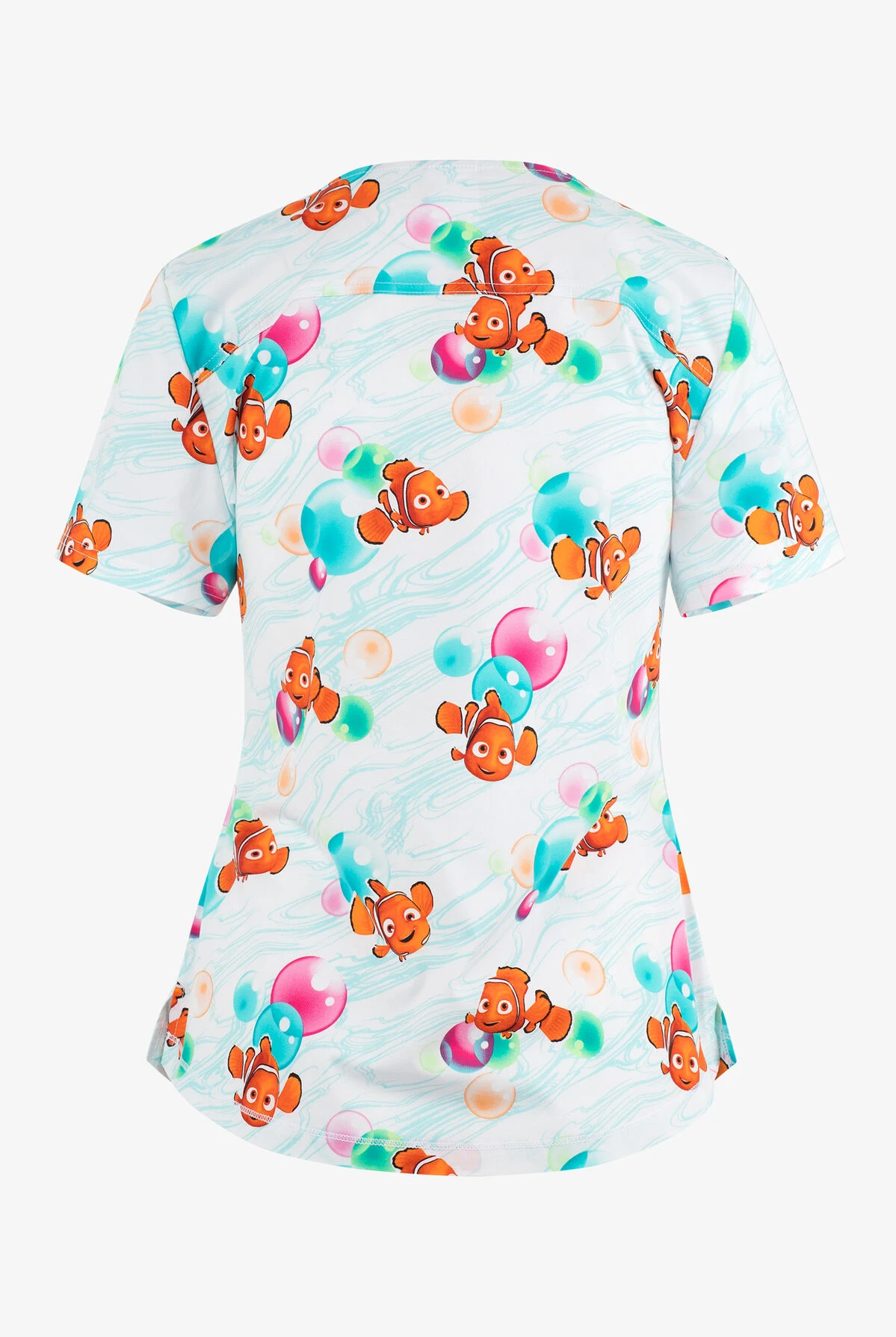 Cherokee Tooniforms Disney's Finding Nemo Bubbles Women's 2-Pocket STRETCH V-Neck Print Scrub Top 2 Cherokee Tooniforms Disney's Finding Nemo Bubbles Women's 2-Pocket STRETCH V-Neck Print Scrub Top - Image 2