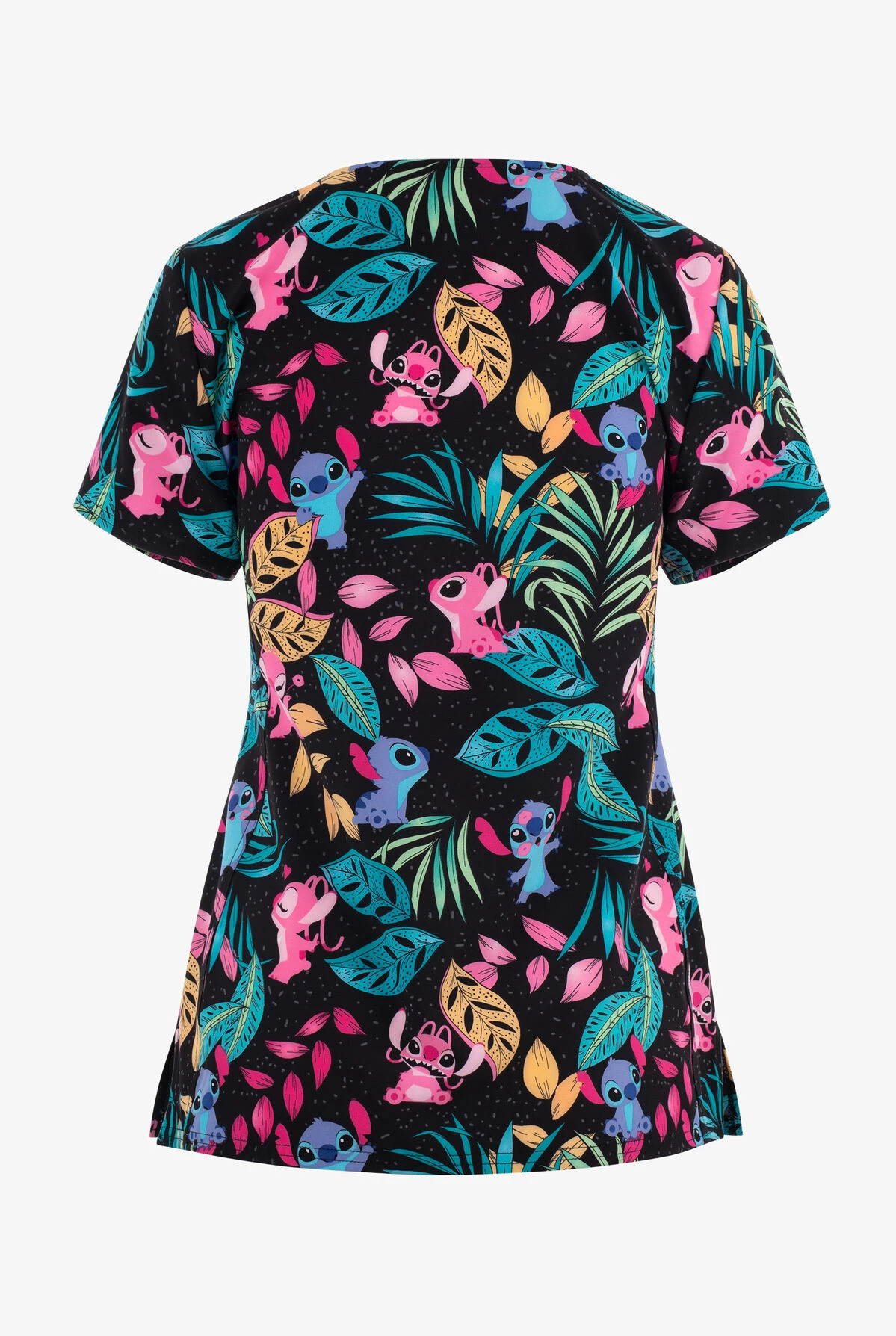 Cherokee Tooniforms Disney's Angel And Stitch Women's 3-Pocket STRETCH V-Neck Print Scrub Top 2 Cherokee Tooniforms Disney's Angel And Stitch Women's 3-Pocket STRETCH V-Neck Print Scrub Top - Image 2