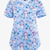 Cherokee Tooniforms Pawsitively Radiant The Aristocats Women's 2-Pocket STRETCH V-Neck Print Scrub Top