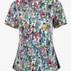Cherokee Tooniforms Where's Waldo? Women's 2-Pocket STRETCH V-Neck Print Scrub Top