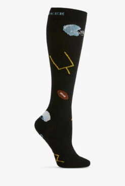 Cherokee Football Fun Men's 10-15 MmHg Light Compression Socks