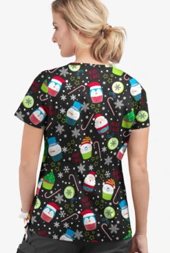 UA Butter-Soft STRETCH Christmas Treats Black Printed Women's 4-Pocket Crisscross Scrub Top 5 UA Butter-Soft STRETCH Christmas Treats Black Printed Women's 4-Pocket Crisscross Scrub Top -Cherokee Shop CS756CTBL 092823 3
