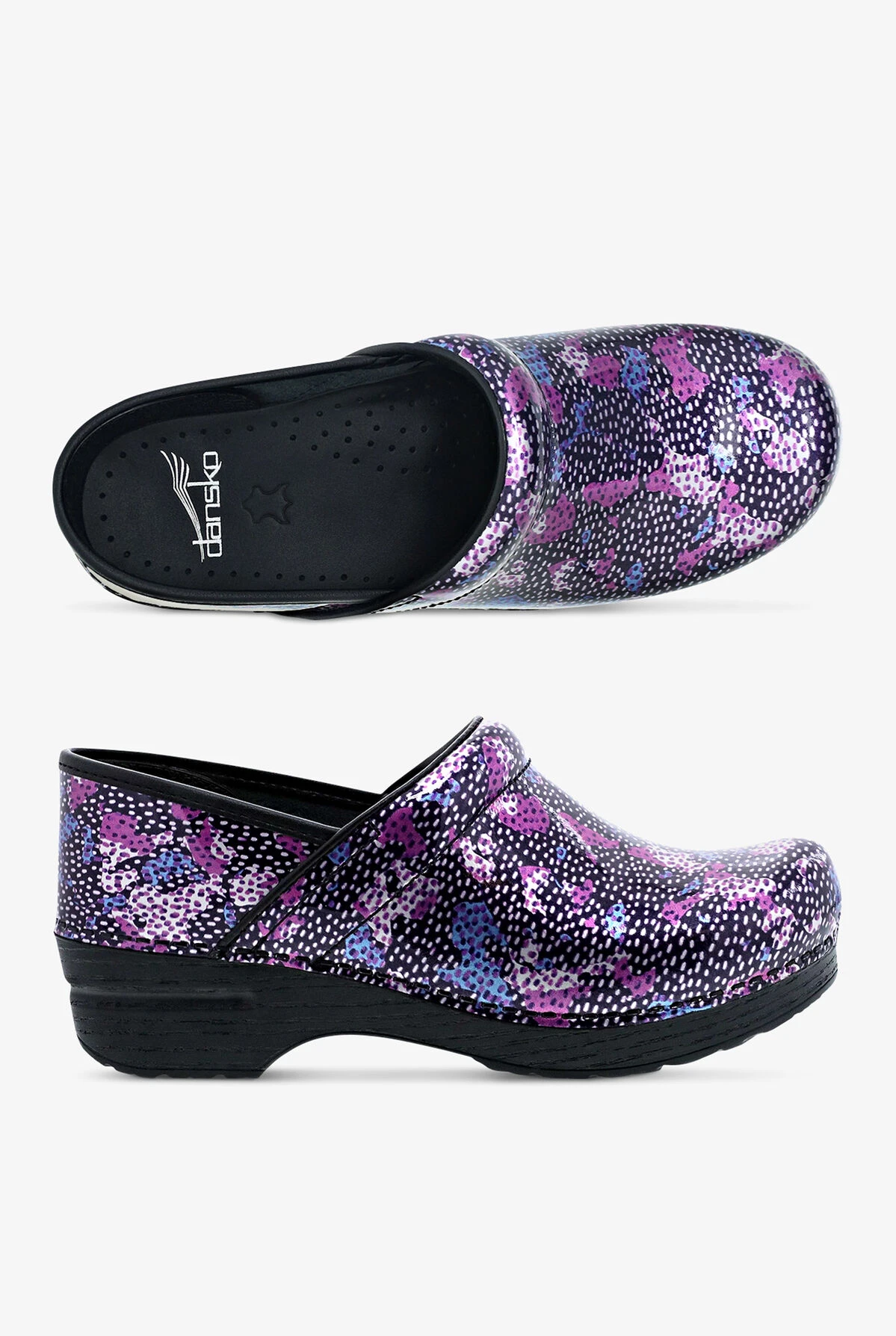 Dansko Women's Professional Dotty Abstract Patent Leather Nursing Clogs 1 Dansko Women's Professional Dotty Abstract Patent Leather Nursing Clogs