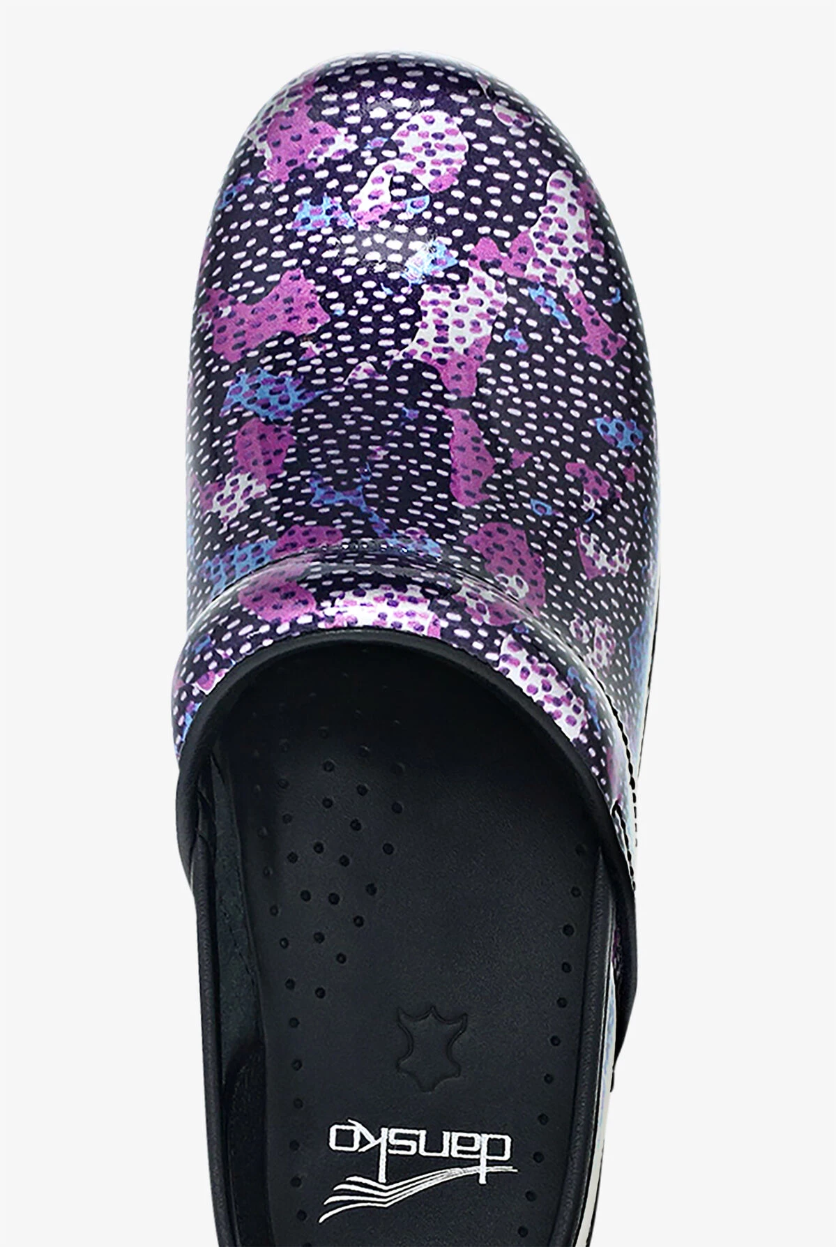 Dansko Women's Professional Dotty Abstract Patent Leather Nursing Clogs 2 Dansko Women's Professional Dotty Abstract Patent Leather Nursing Clogs - Image 2