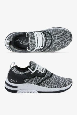 Infinity By Cherokee Women's Dart White/Black Athletic Lace Up Nursing Shoes