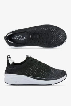 Infinity By Cherokee Women's Everon Knit Black/White Athletic Lace Up Shoes