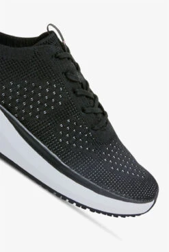 Infinity By Cherokee Women's Everon Knit Black/White Athletic Lace Up Shoes -Cherokee Shop EVRKBAWH BLACK 3