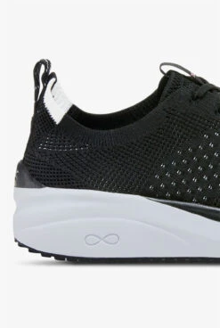 Infinity By Cherokee Women's Everon Knit Black/White Athletic Lace Up Shoes -Cherokee Shop EVRKBAWH BLACK 4 HV